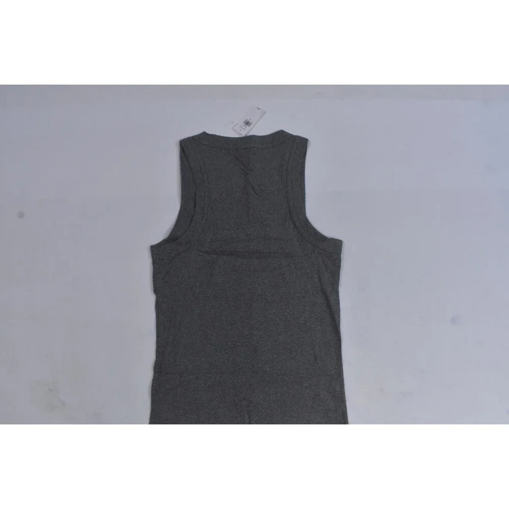 Banana Republic Tank Top Mens Small Gray Ribbed Cotton Jersey Undershirt Stretch